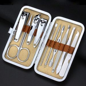 10 pcs Manicure Set in Leather Pouch 13 1