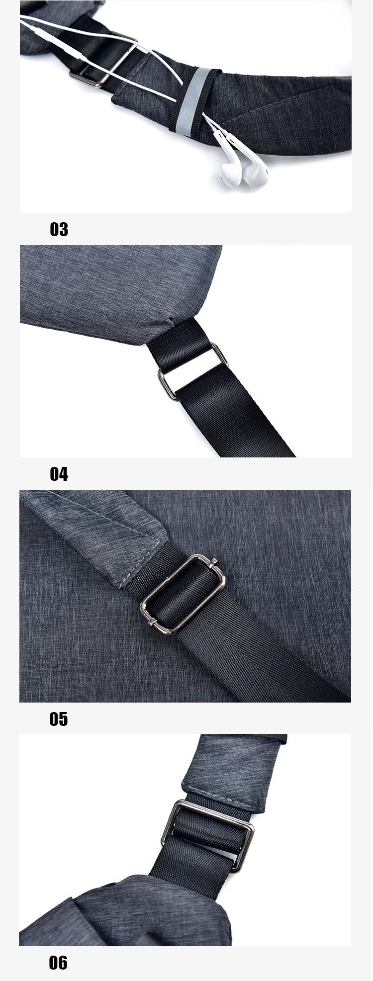 3 Pocket Stripes Sling Bag 7