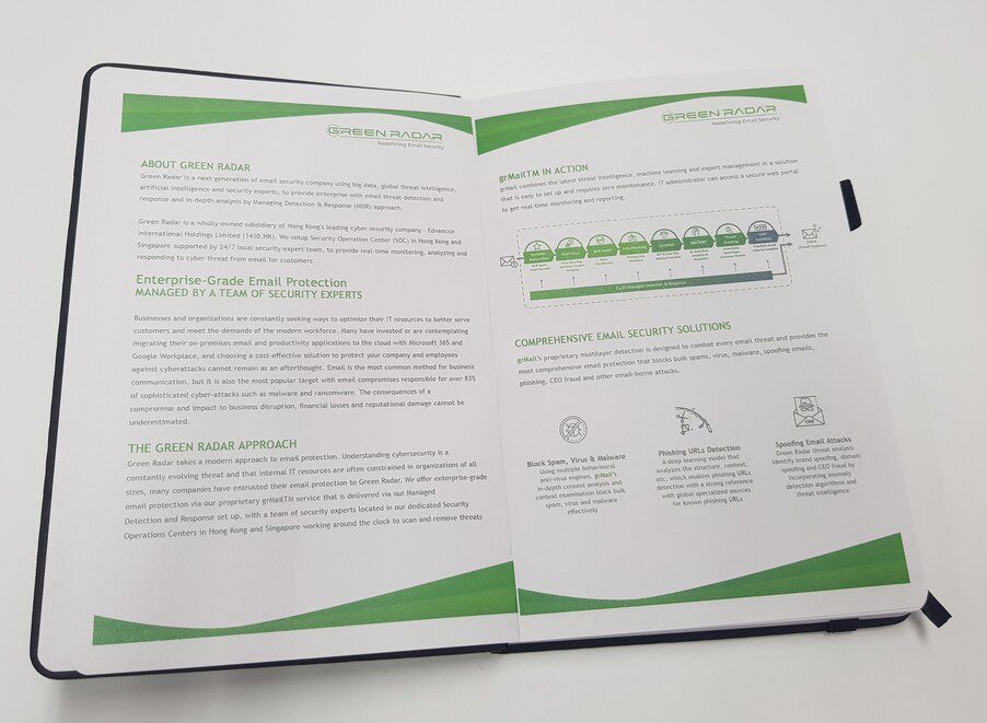 DO1122 026 GREEN RADAR A5 Leather Notebook 4