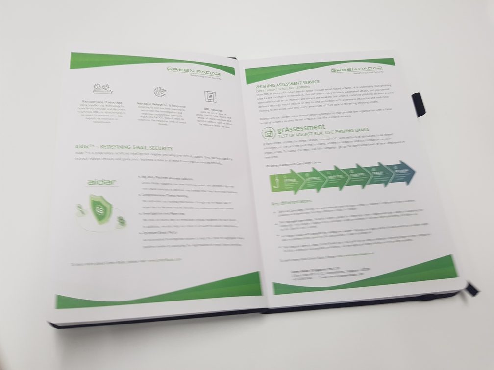 DO1122 026 GREEN RADAR A5 Leather Notebook 5