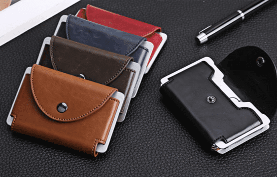 Designer Leather Anti RFID Card Coin Holder 1