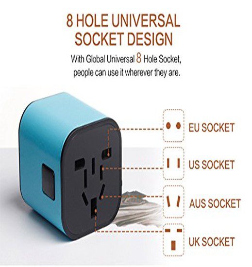 Detachable Light up Travel Universal Travel Adaptor 4