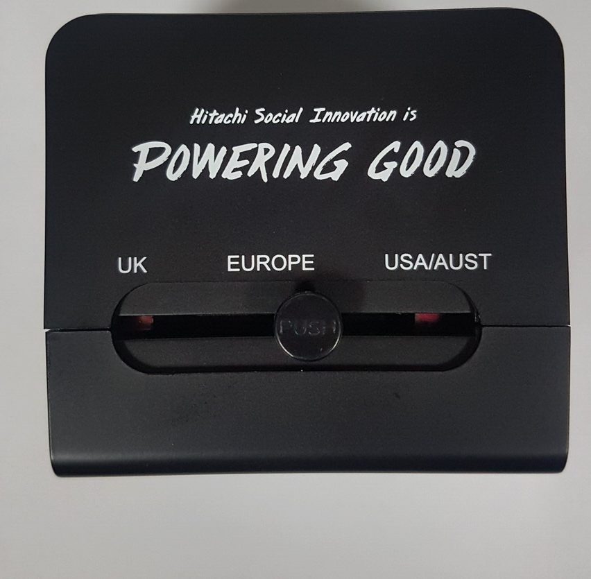 Hitachi Portable Square Dual USB Adaptor 1 rotated