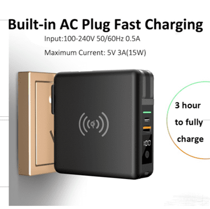 International 10000mah Wireless In Built Cable Powerbank 3