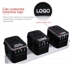 Smart Fast Light Up Logo Travel Adaptor with Type C Port 300x275 1