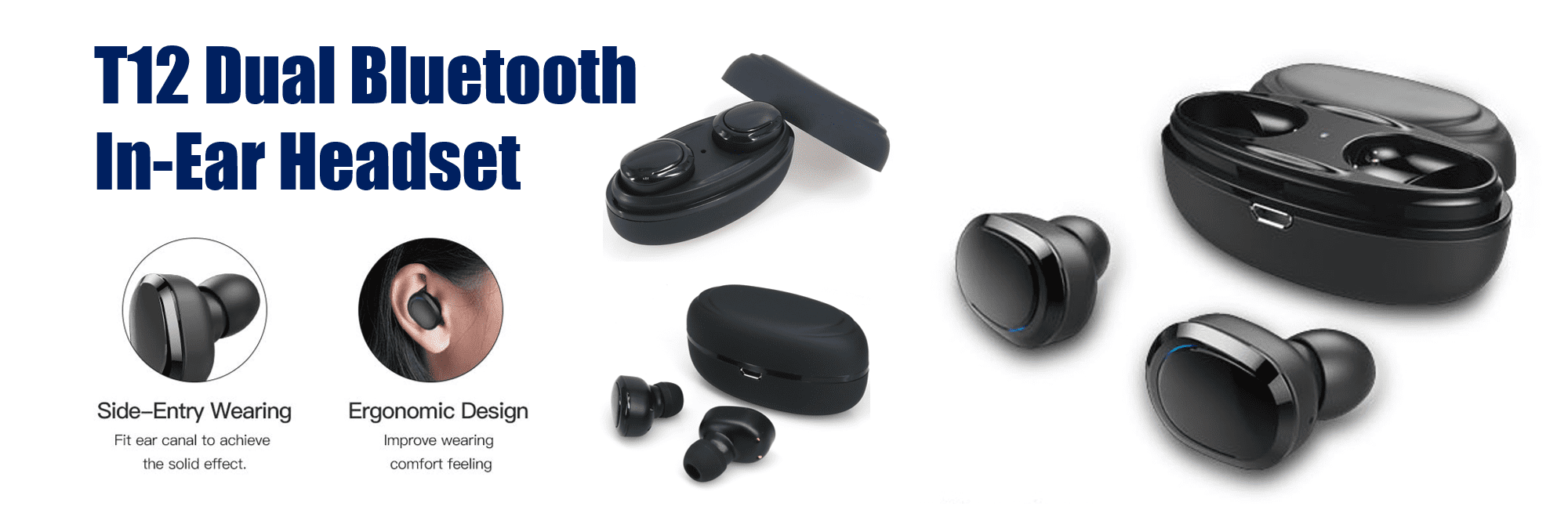 T12 Dual Blueooth in ear Headset 1