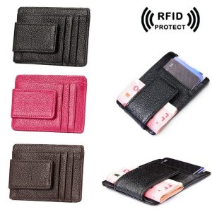 anti RFID leather money clip 1