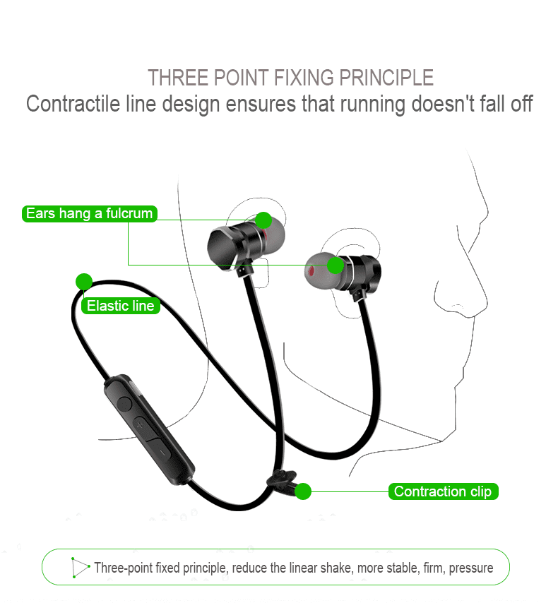 magnetic single line sports earphones 4