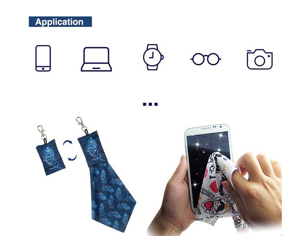 Mini Microfiber Cleaning Cloth in Carabiner Pouch 2