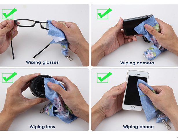 Mini Microfiber Cleaning Cloth in Carabiner Pouch 4