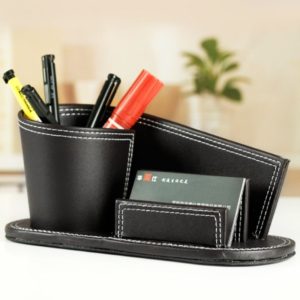 Ascending Leather Name card Stationary Holder 2