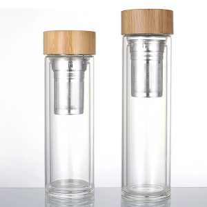 Bamboo Glass Tea Infuser Flask 2