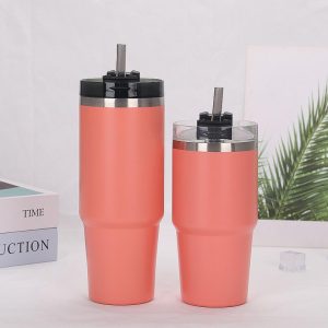 Stainless Steel Vacuum Tumbler with Straw