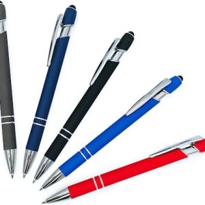 2 in 1 Soft Rubberrized Barrel Pen