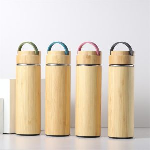 Bamboo Vacuum Tumbler With Handle