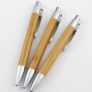 Bamboo Wide Clip Push Pen 1 2 2