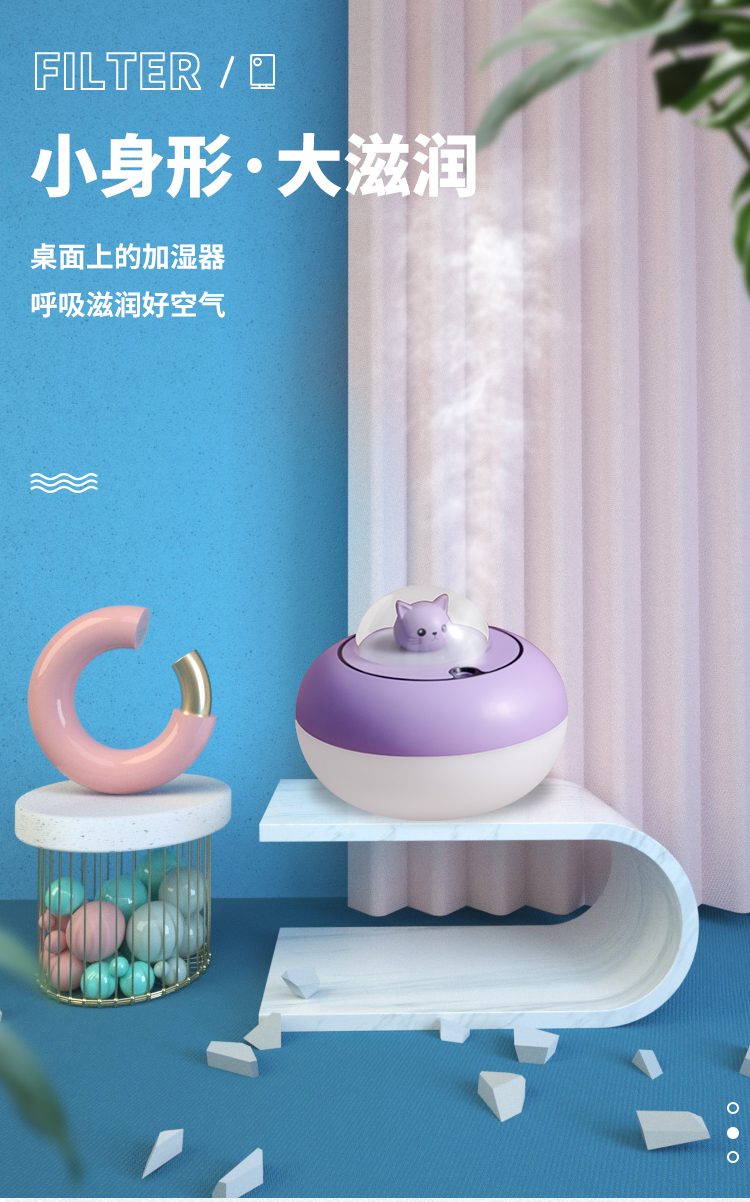 Cute Cat Light Humidifier 12