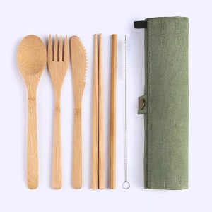 Eco Bamboo Cutlery Travel Set 2