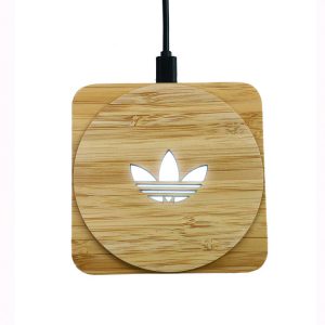 Eco Bamboo Squircle Carved Charging Pad 15