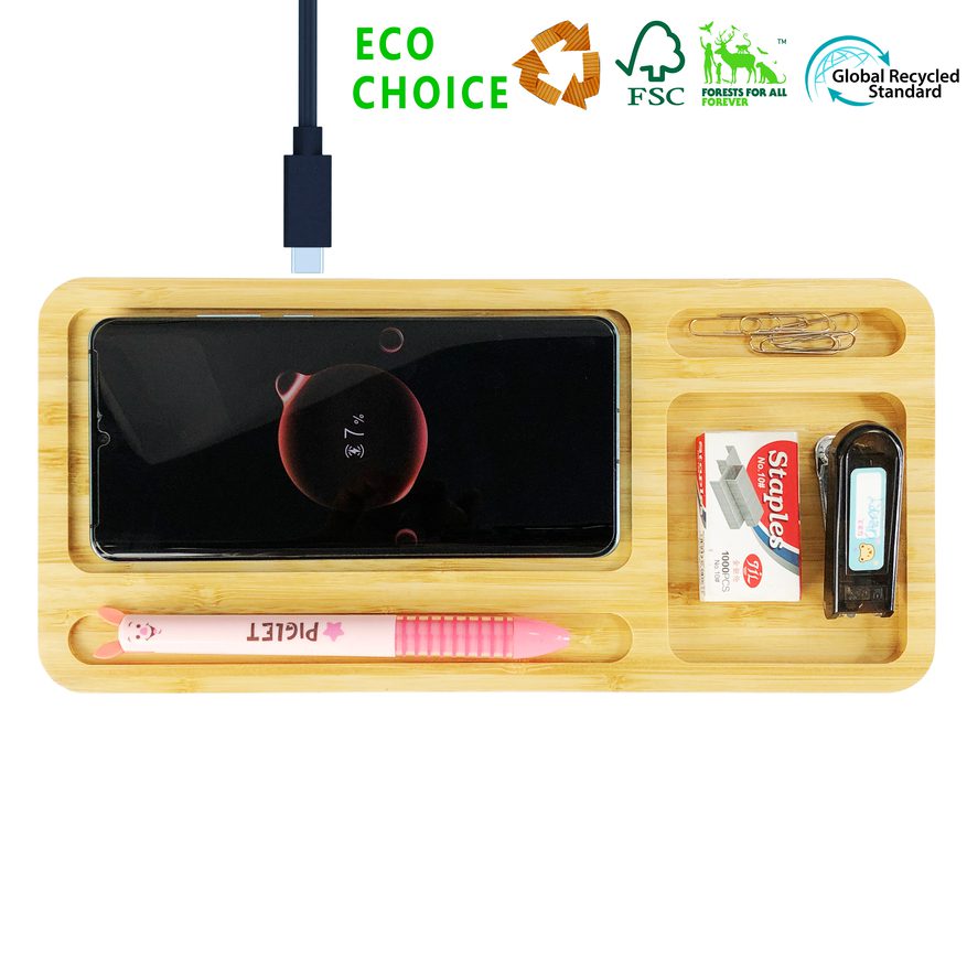 Eco Bamboo Stationery Holder Charger 5 1