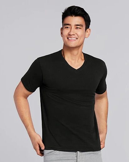 GILDAN Soft Style V Neck Shirt 2