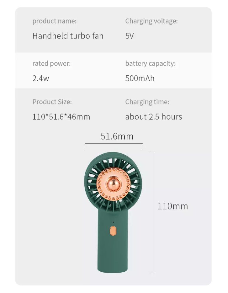 Turbo Mini Handheld Fan 8