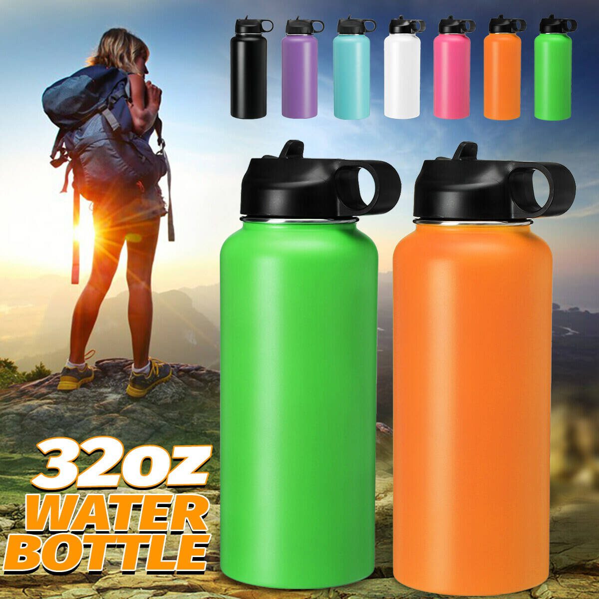 Vacuum Spout Lid Straw Flask 12