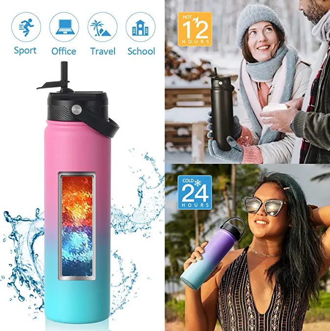 Vacuum Spout Lid Straw Flask 19