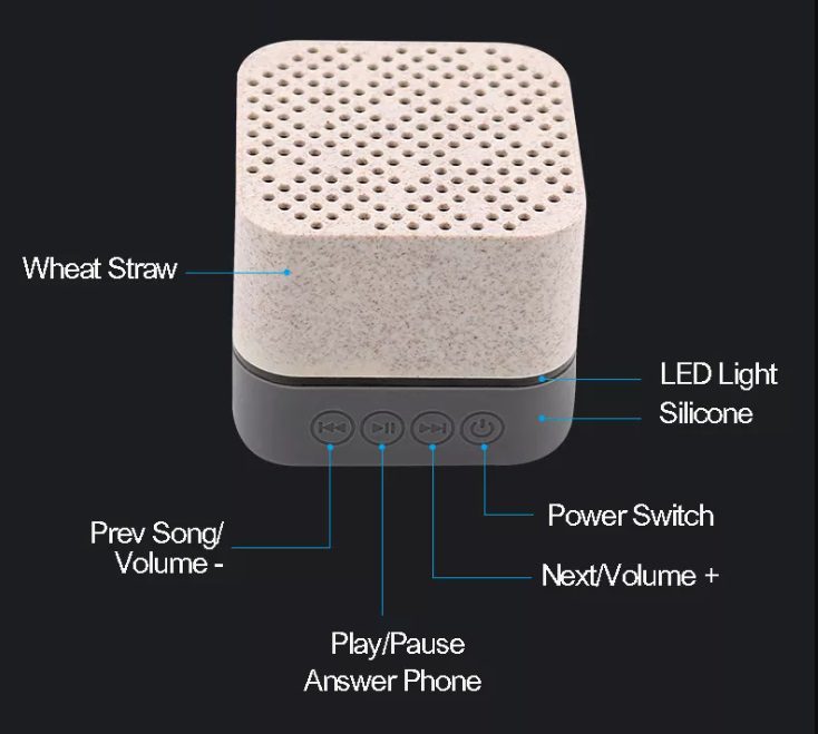 Wheat Straw Waterproof Speaker 4