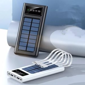 Solar 10000mAh Built In Cables Powerbank