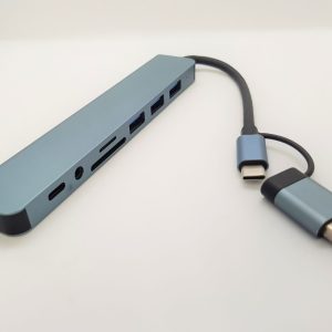 8 in 1 USB SD Card Type C Audio Adapter Hub scaled