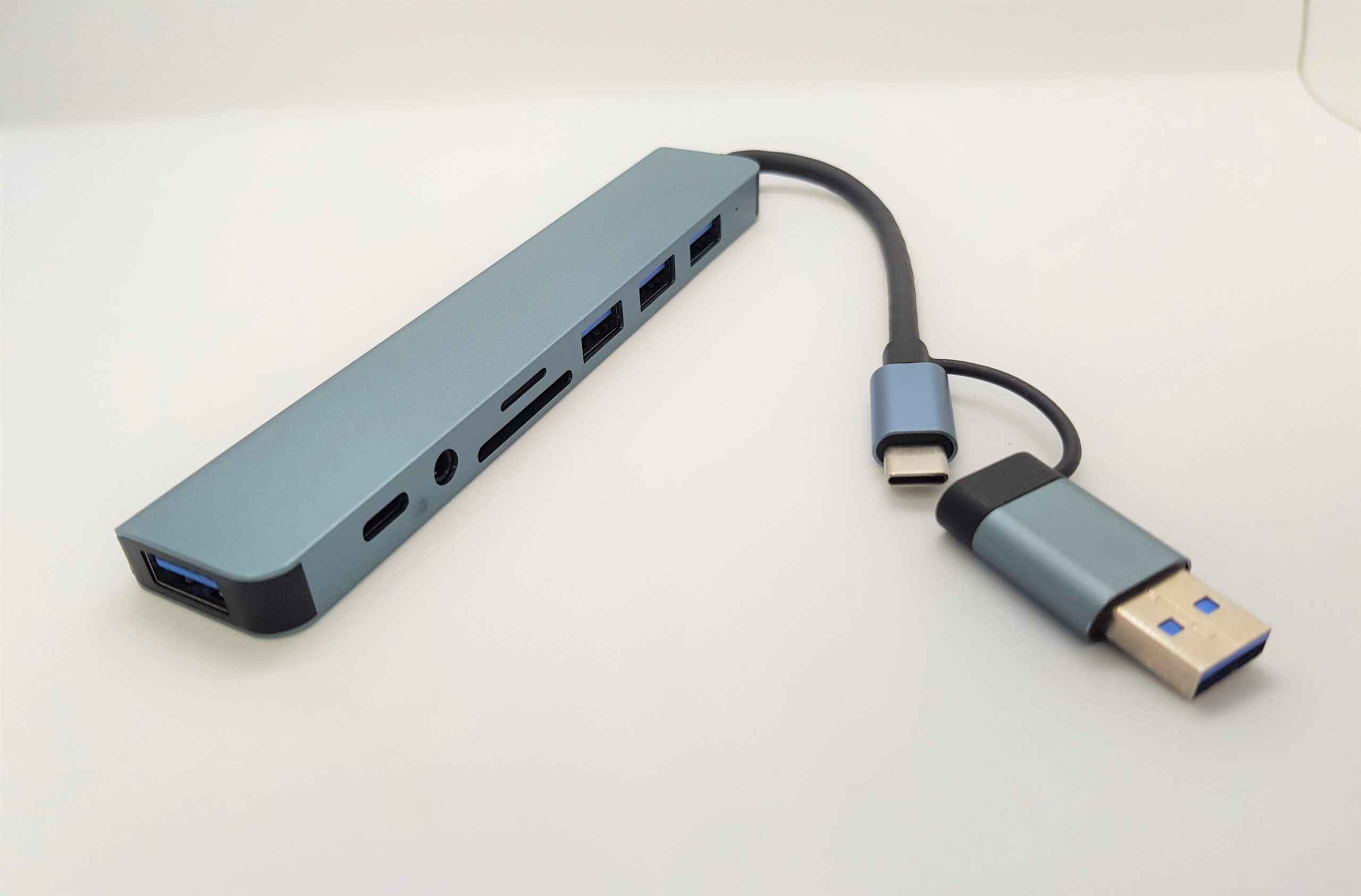 8 in 1 USB SD Card Type C Audio Adapter Hub scaled