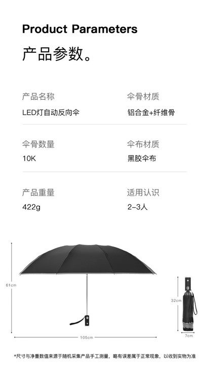Reflective LED Auto Brolly 11