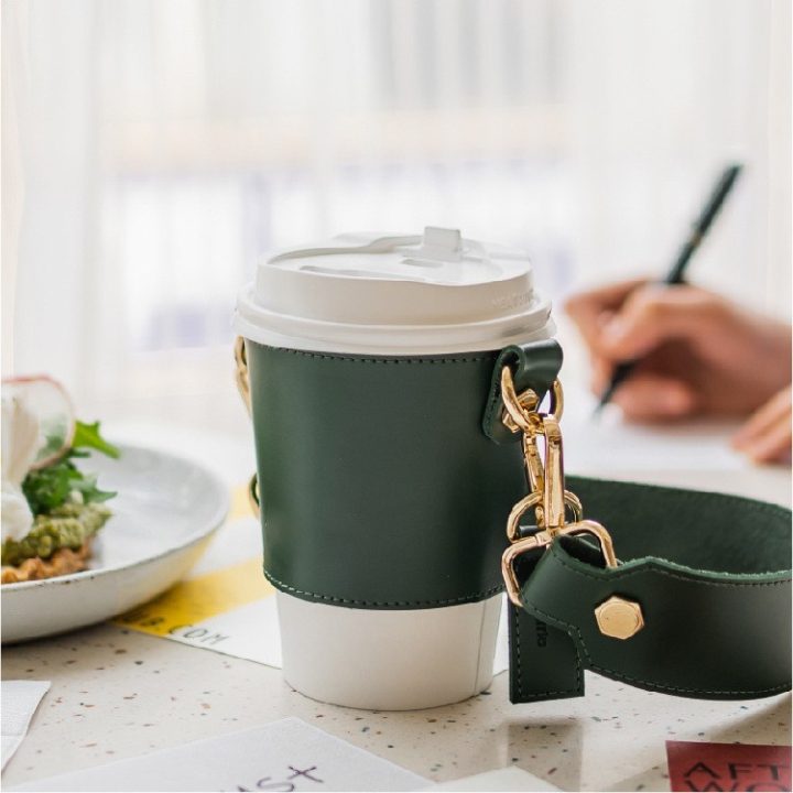 Designer Leather Cup Holder 2