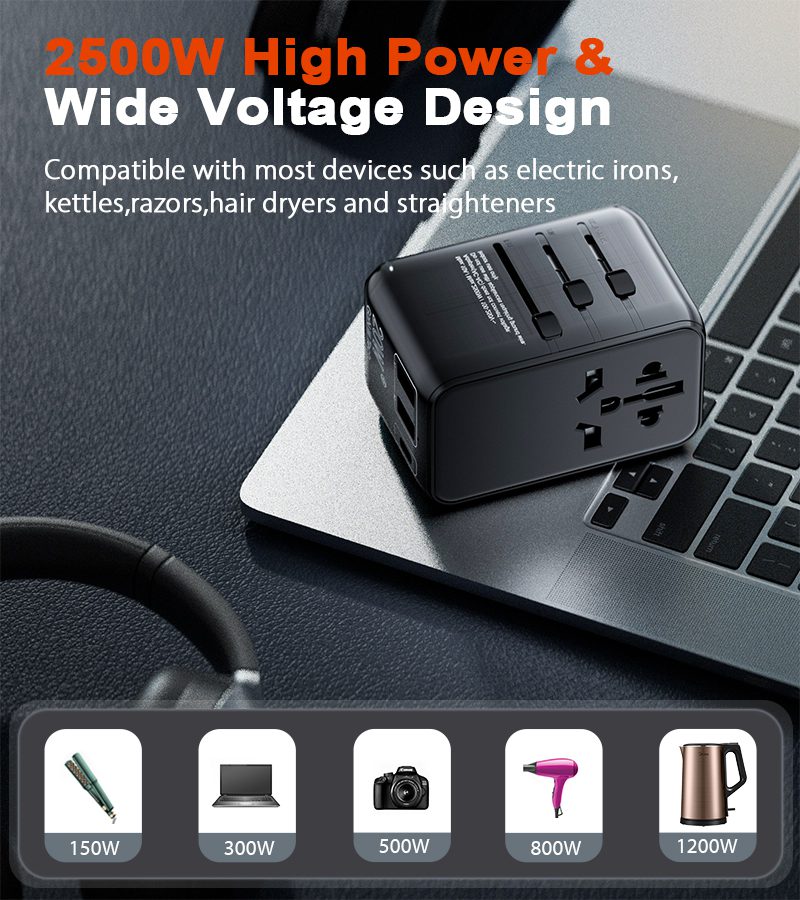 65 Watt Type C Travel Adaptor with In Built Cable 9