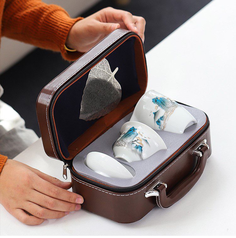 Basic Tea Cup Leather Gift Set 8