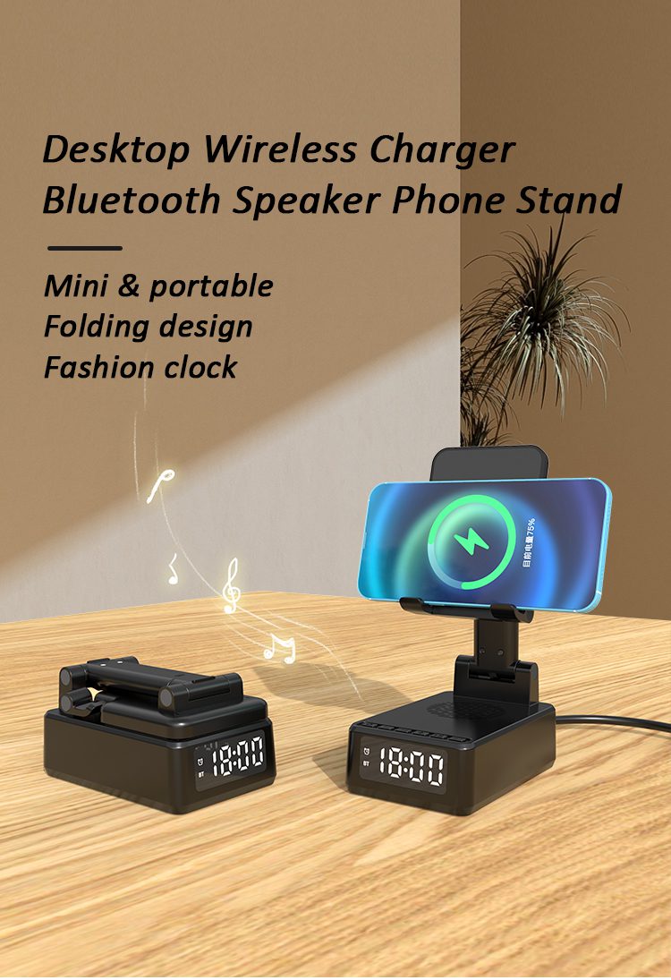 Flexi Wireless Charger Phone Stand Clock 23