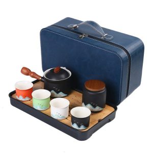Premium Ceramic Tea Leather Gift Set Bag 2