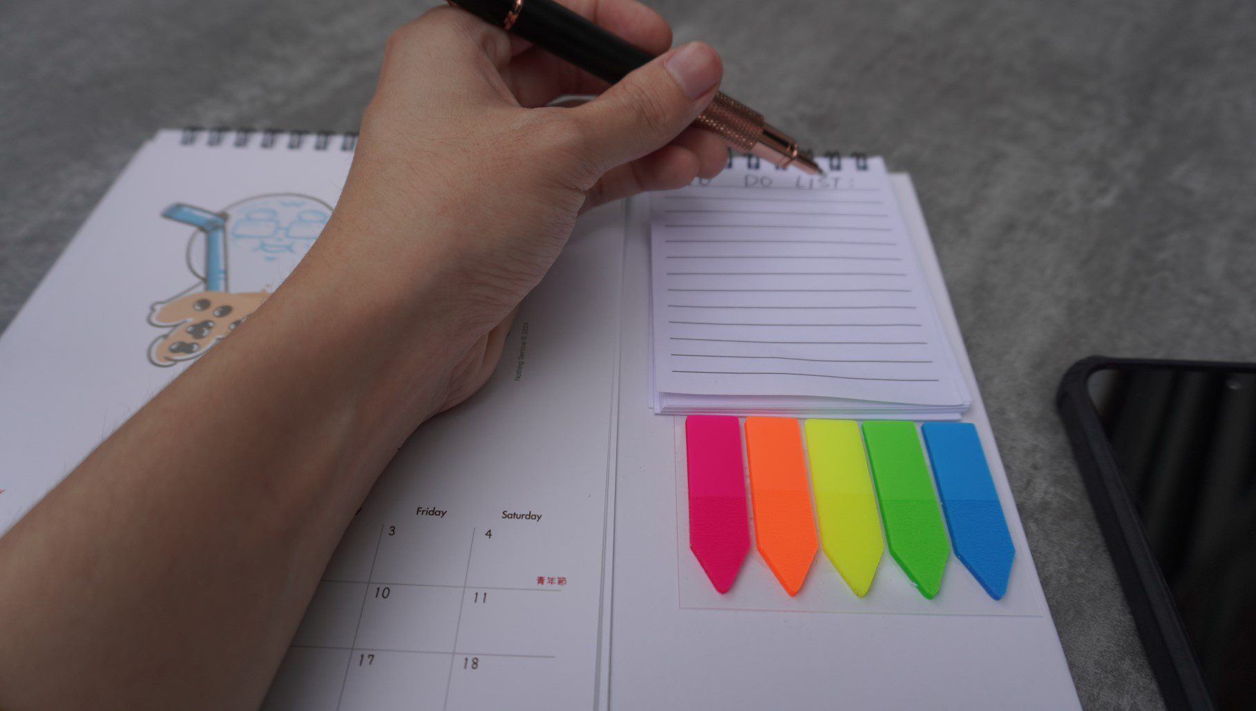 Standee Desktop calendar with Strips 8