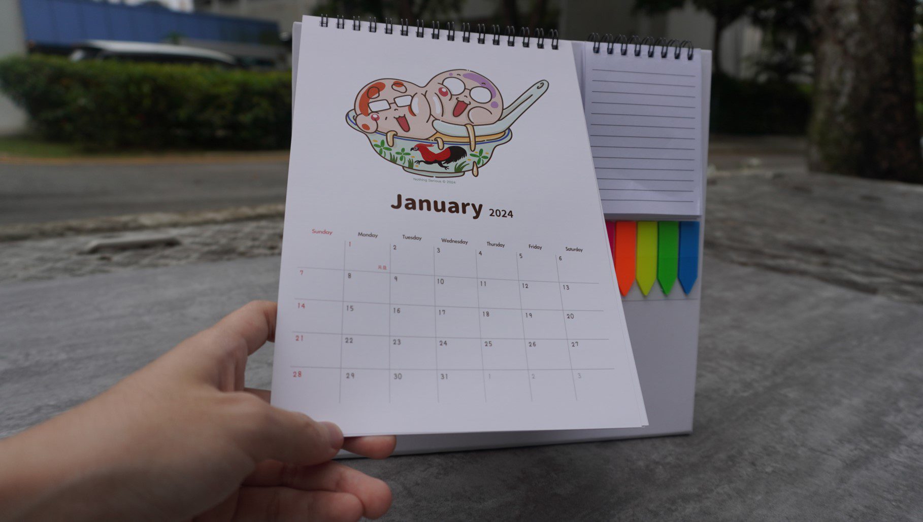 Standee Desktop calendar with Strips 9