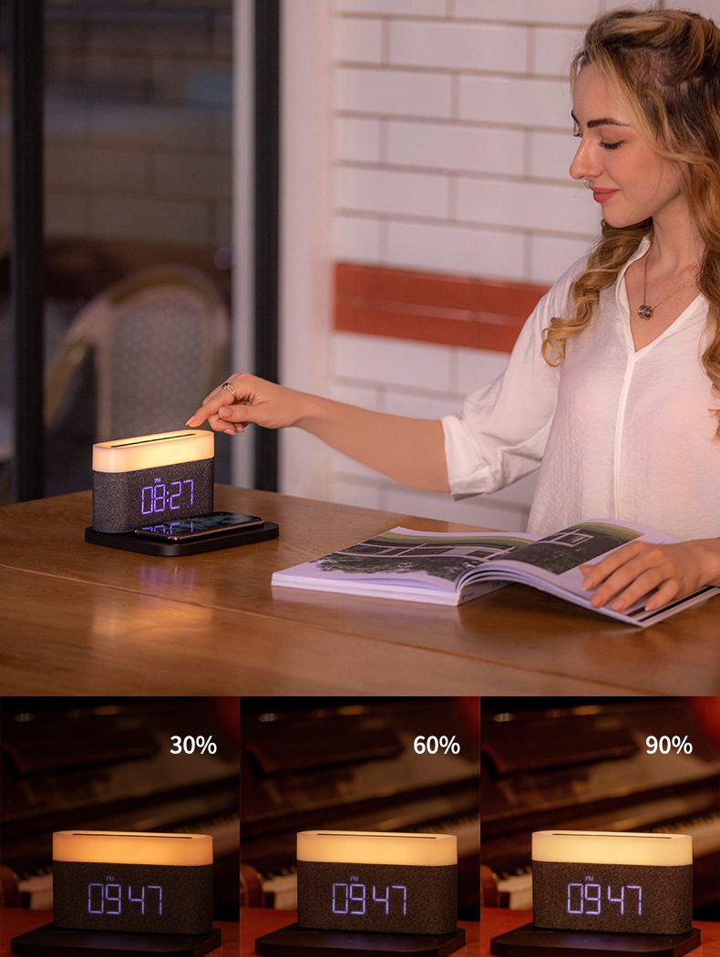 Touch Sensor Light Clock Wireless Charger 3