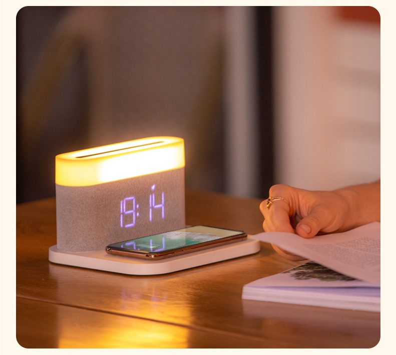 Touch Sensor Light Clock Wireless Charger 4