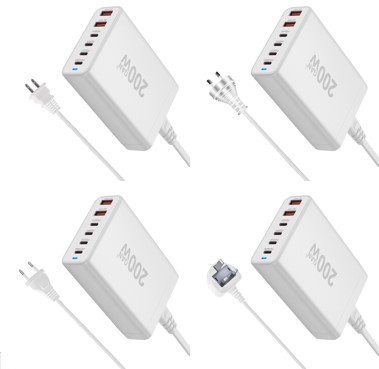 200W Type C PD Fast Charging Standing Wall Plug Adaptor 4