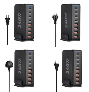 240W GAN Type C Standing Wall Plug Adaptor 2