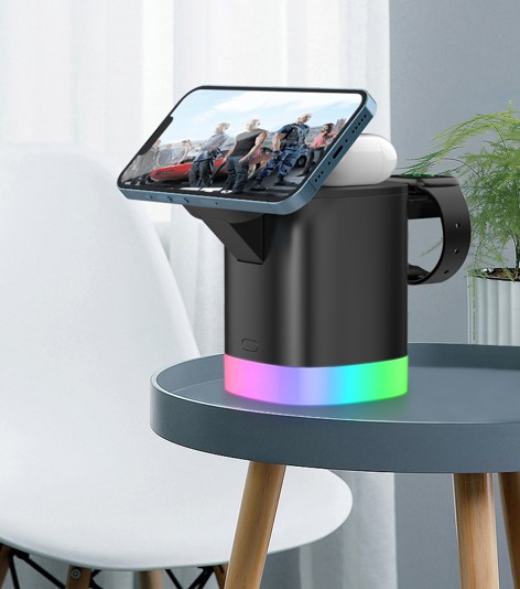Boxa Illuminated 3 in 1 Fast Wireless Charger 1