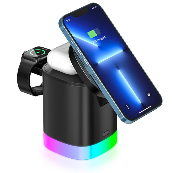 Boxa Illuminated 3 in 1 Fast Wireless Charger 4