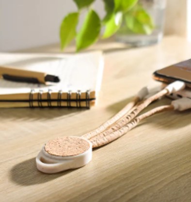 Dual Port Eco Cork Charging Cable 1