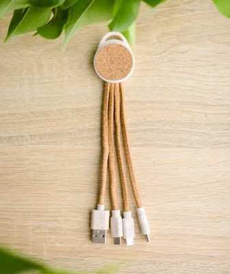Dual Port Eco Cork Charging Cable 3