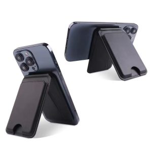 Premium Metal Leather Magsafe Card Holder Phone Stand Wallet 6