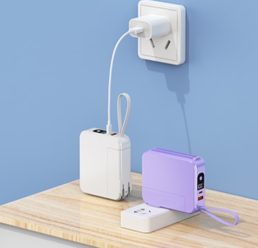 Pastel Wall Plug 10000mah In Built Cable Powerbank 4
